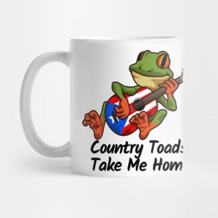 Frog with Guitar Country Toads Take me Home Mug